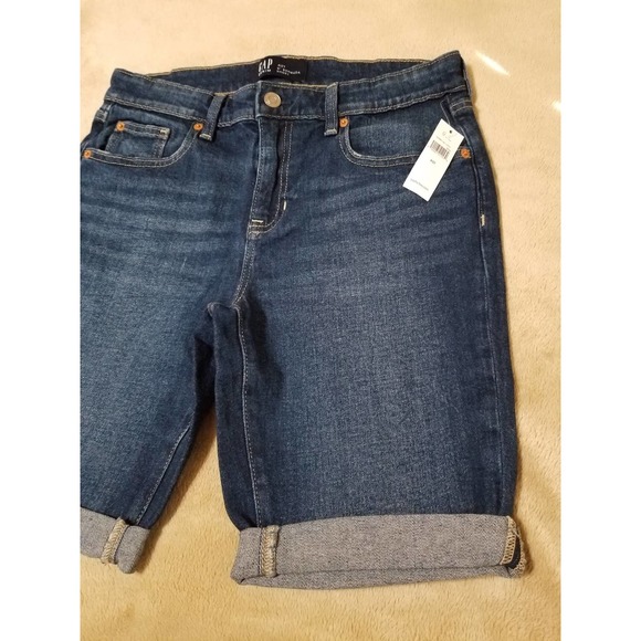 GAP NWT Woman's Bermuda Shorts Denim Jeans Mid Rise Stretch 9' Size 27 - Picture 2 of 11